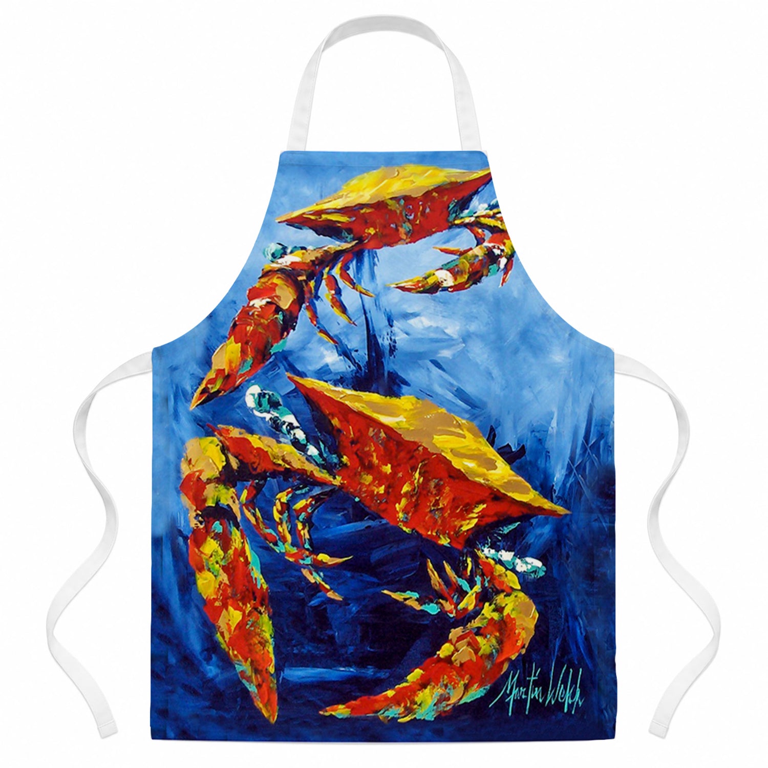 Puddle O' Two Crabs Apron Cooking Kitchen Server Baking Crafts Gardening for Adult Women Men, Unisex, Large, Multicolor