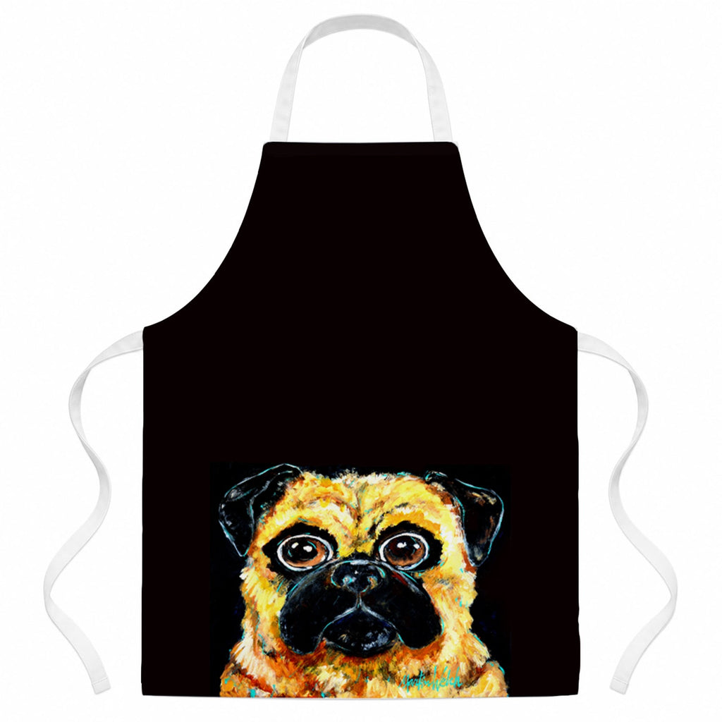 Pug it out Apron Cooking Kitchen Server Baking Crafts Gardening for Adult Women Men, Unisex, Large, Multicolor
