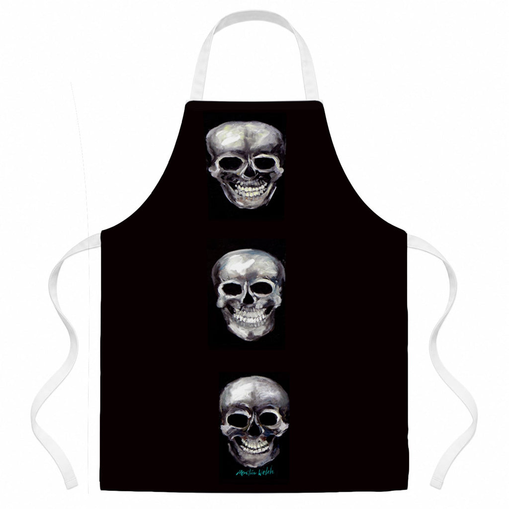Say Cheese Skulls Apron Cooking Kitchen Server Baking Crafts Gardening for Adult Women Men, Unisex, Large, Multicolor