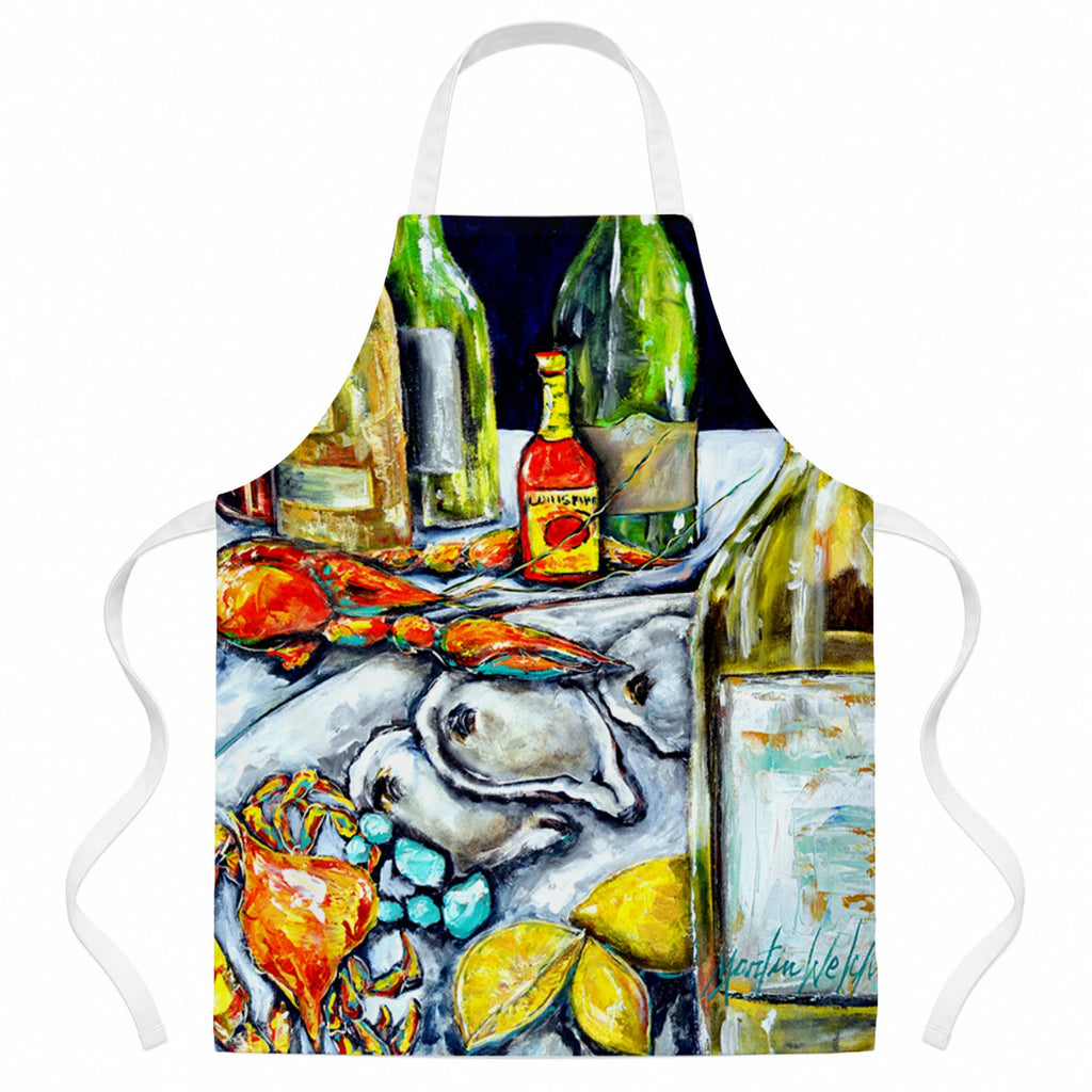 Sit a Spell Seafood Crab boil Apron Cooking Kitchen Server Baking Crafts Gardening for Adult Women Men, Unisex, Large, Multicolor