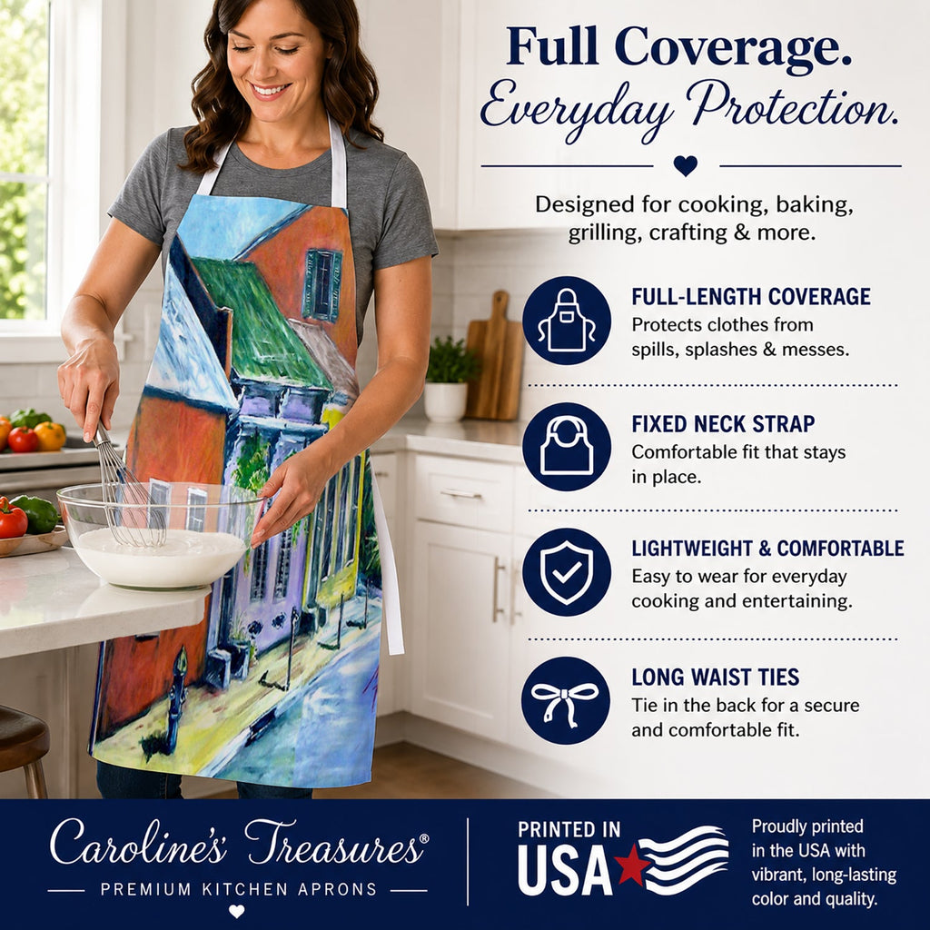 New Orleans Somewhere Close Apron Cooking Kitchen Server Baking Crafts Gardening for Adult Women Men, Unisex, Large, Multicolor