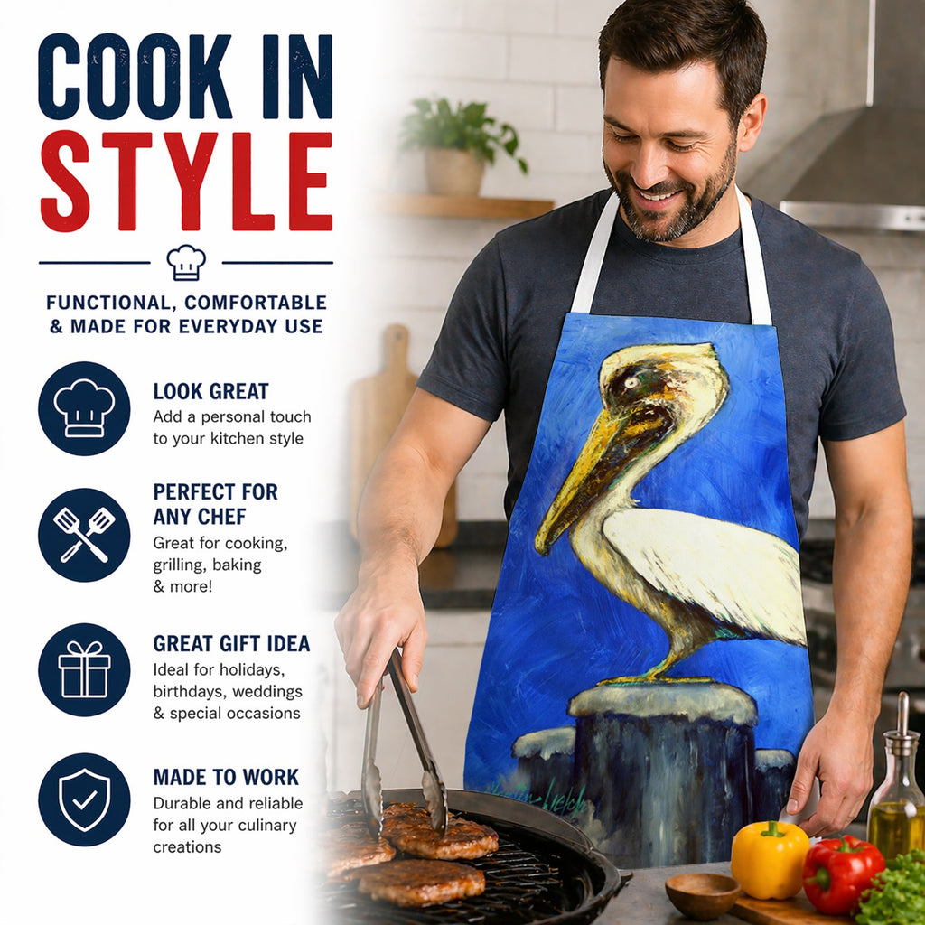 Texas Pete Pelican Apron Cooking Kitchen Server Baking Crafts Gardening for Adult Women Men, Unisex, Large, Multicolor