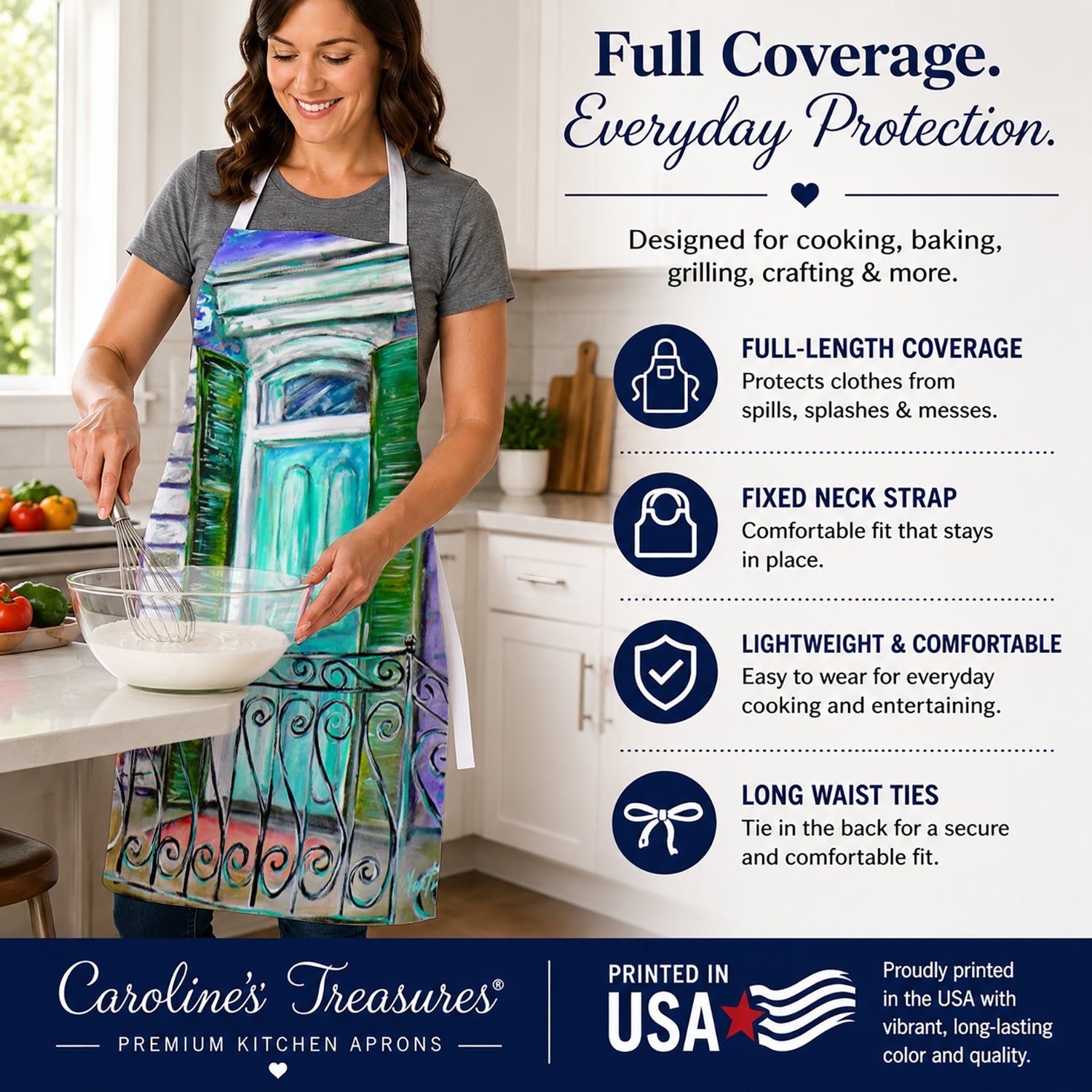 The House Next Door Apron Cooking Kitchen Server Baking Crafts Gardening for Adult Women Men, Unisex, Large, Multicolor