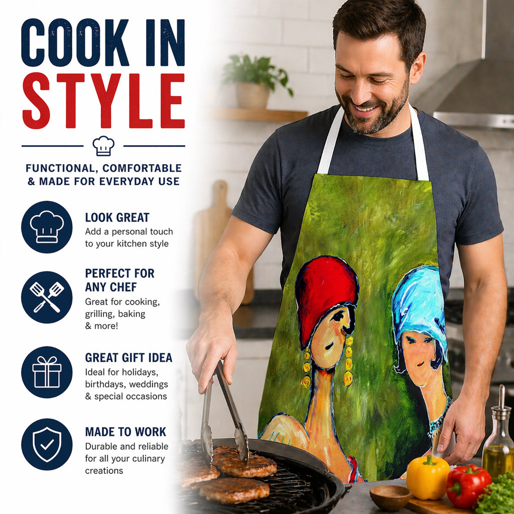 Young Voncile and Azaline Apron Cooking Kitchen Server Baking Crafts Gardening for Adult Women Men, Unisex, Large, Multicolor