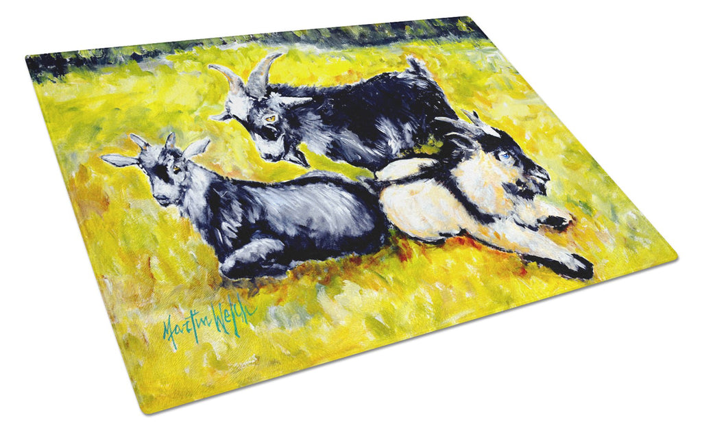 Three Goats Cutting Board Tempered Glass Kitchen Cutting Surface, Heat Resistant Chopping, Non-Slip Feet, Food Prep & Serving
