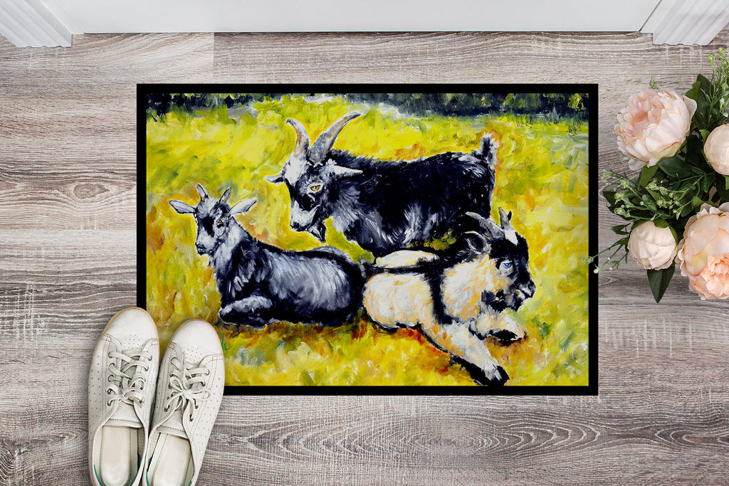 Three Goats Doormat Indoor Outdoor 18H X 27W Front Door Mat Rugs for Entryway, Non Slip Washable