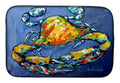 Blue Gray Kinda Day Crab Dish Drying Mat Absorbent Dish Drying Mat Pad for Kitchen Counter Dish Drainer Mat for Countertop, 14 x 21", Multicolor