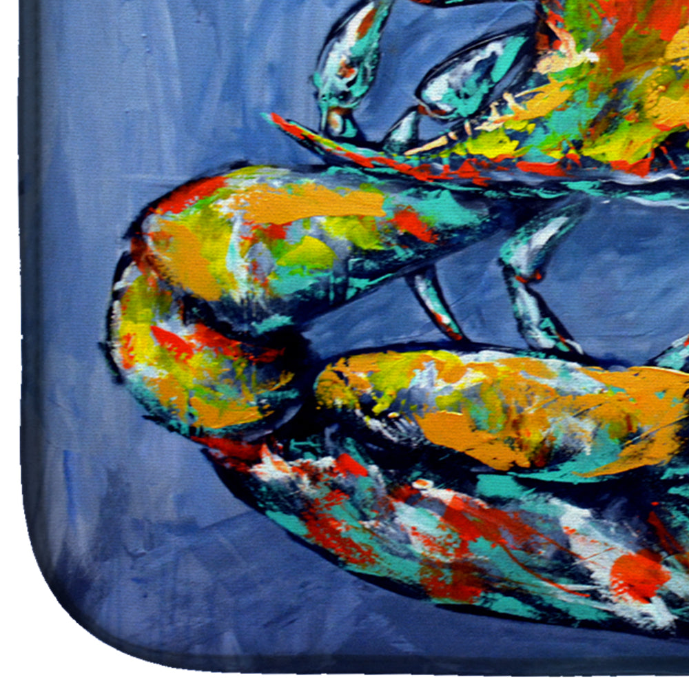 Blue Gray Kinda Day Crab Dish Drying Mat Absorbent Dish Drying Mat Pad for Kitchen Counter Dish Drainer Mat for Countertop, 14 x 21", Multicolor