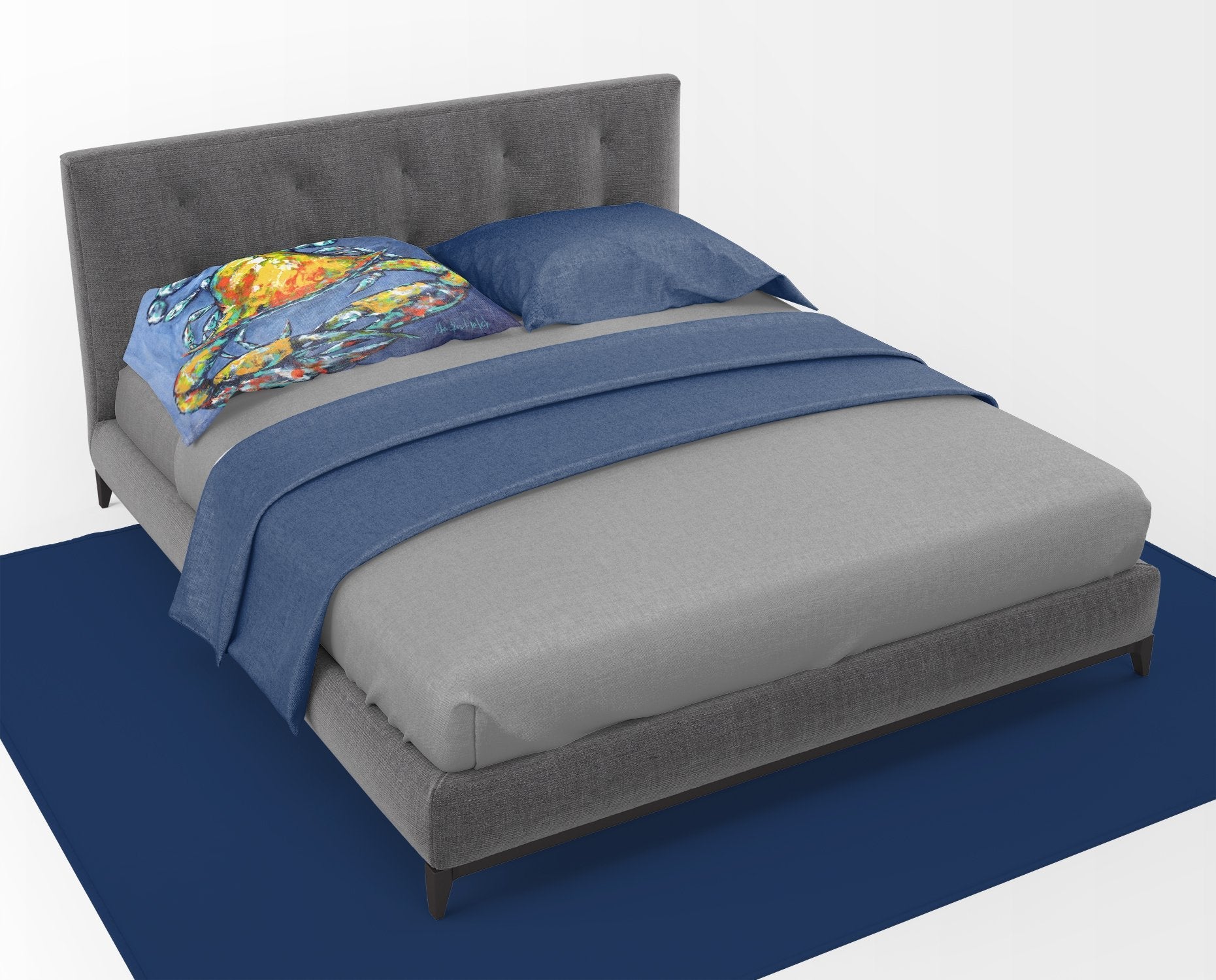 Blue Gray Kinda Day Crab Standard Pillowcase Lightweight Super Soft Easy Care Decorative Artwork Pillowcase, Standard