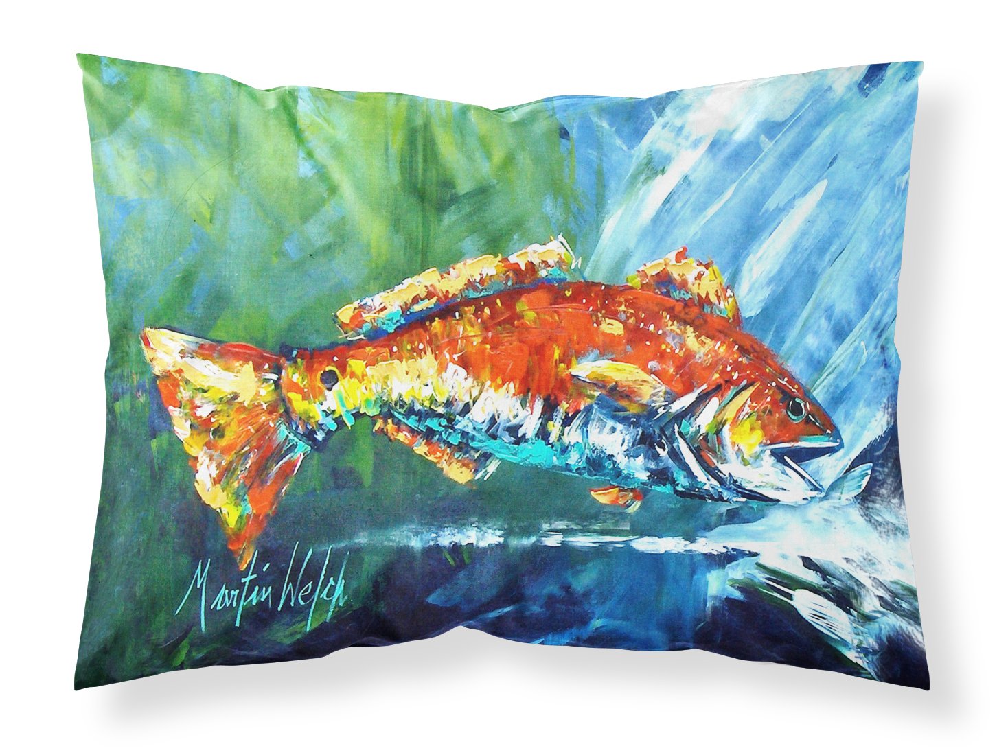 Break Through Red Fish Standard Pillowcase Lightweight Super Soft Easy Care Decorative Artwork Pillowcase, Standard
