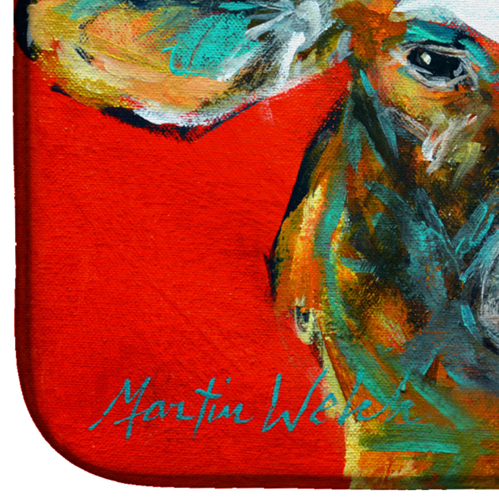 Caught Red Handed Cow Dish Drying Mat Absorbent Dish Drying Mat Pad for Kitchen Counter Dish Drainer Mat for Countertop, 14 x 21", Multicolor