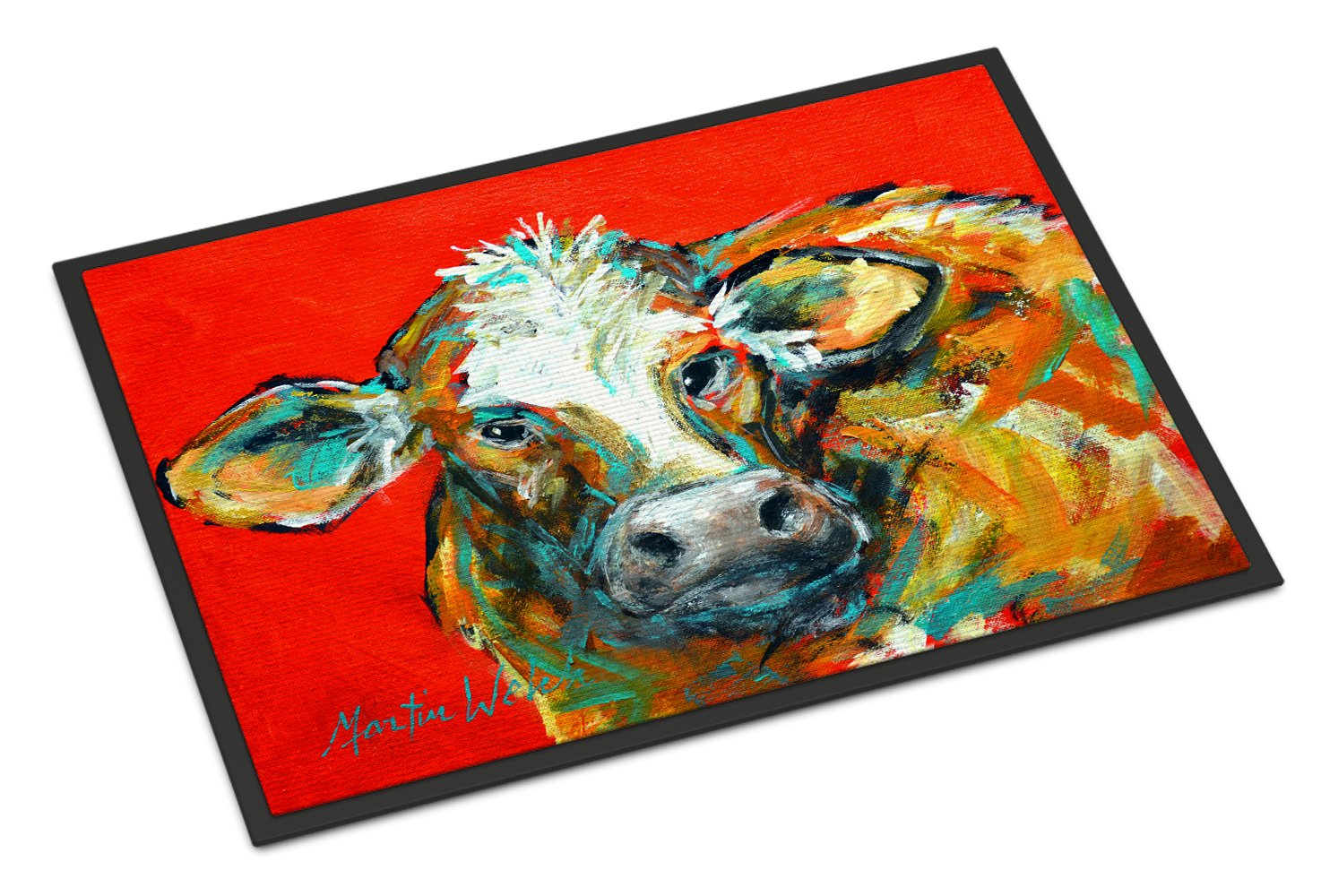Caught Red Handed Cow Doormat Indoor Outdoor 24H X 36W Front Door Mat Rugs for Entryway, Non Slip Washable Low Pile,
