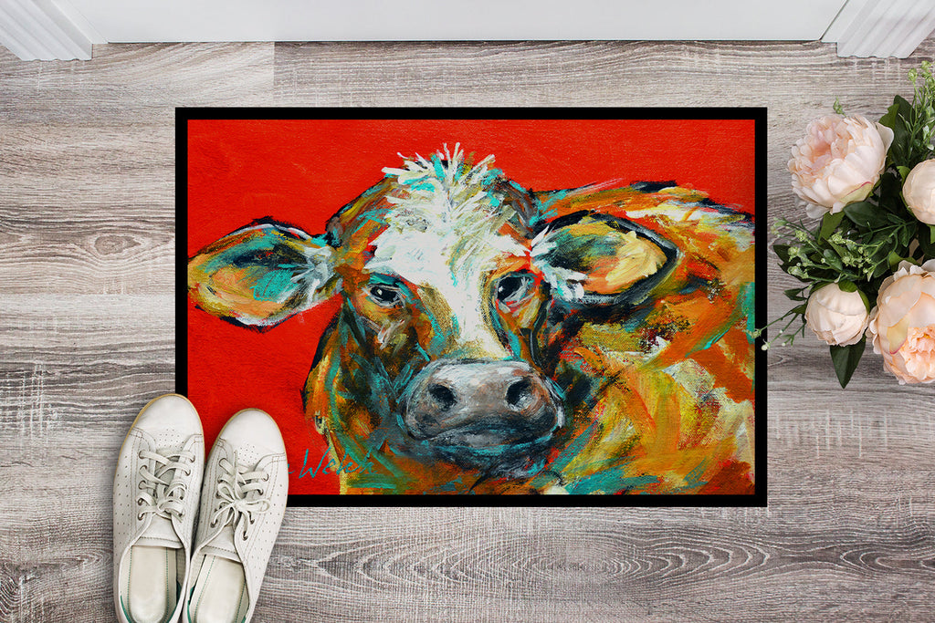 Caught Red Handed Cow Doormat Indoor Outdoor 18H X 27W Front Door Mat Rugs for Entryway, Non Slip Washable