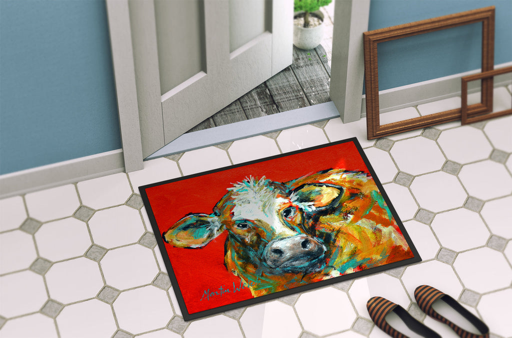 Caught Red Handed Cow Doormat Indoor Outdoor 18H X 27W Front Door Mat Rugs for Entryway, Non Slip Washable