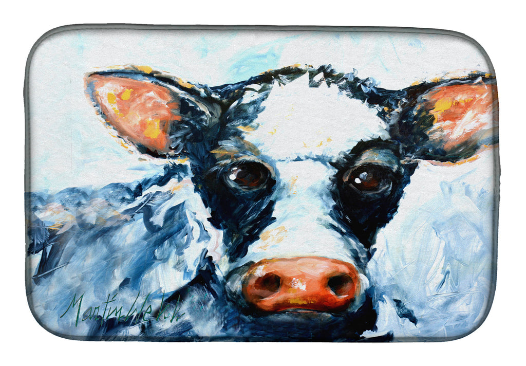 Cow Lick Black and White Cow Dish Drying Mat Absorbent Dish Drying Mat Pad for Kitchen Counter Dish Drainer Mat for Countertop, 14 x 21", Multicolor