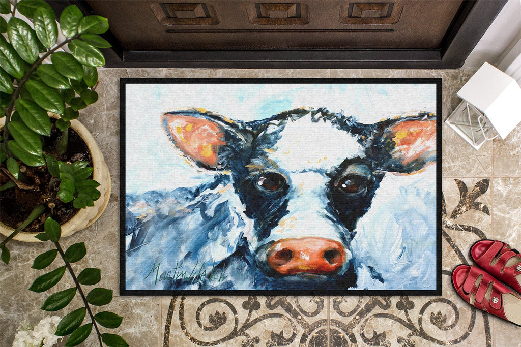 Cow Lick Black and White Cow Doormat Indoor Outdoor 24H X 36W Front Door Mat Rugs for Entryway, Non Slip Washable Low Pile,