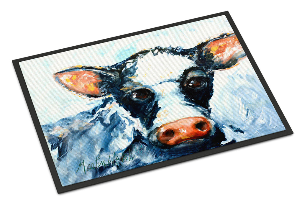 Cow Lick Black and White Cow Doormat Indoor Outdoor 18H X 27W Front Door Mat Rugs for Entryway, Non Slip Washable
