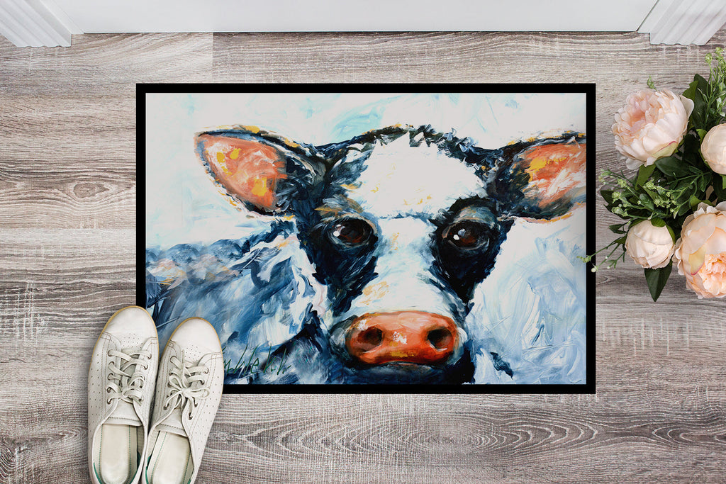 Cow Lick Black and White Cow Doormat Indoor Outdoor 18H X 27W Front Door Mat Rugs for Entryway, Non Slip Washable