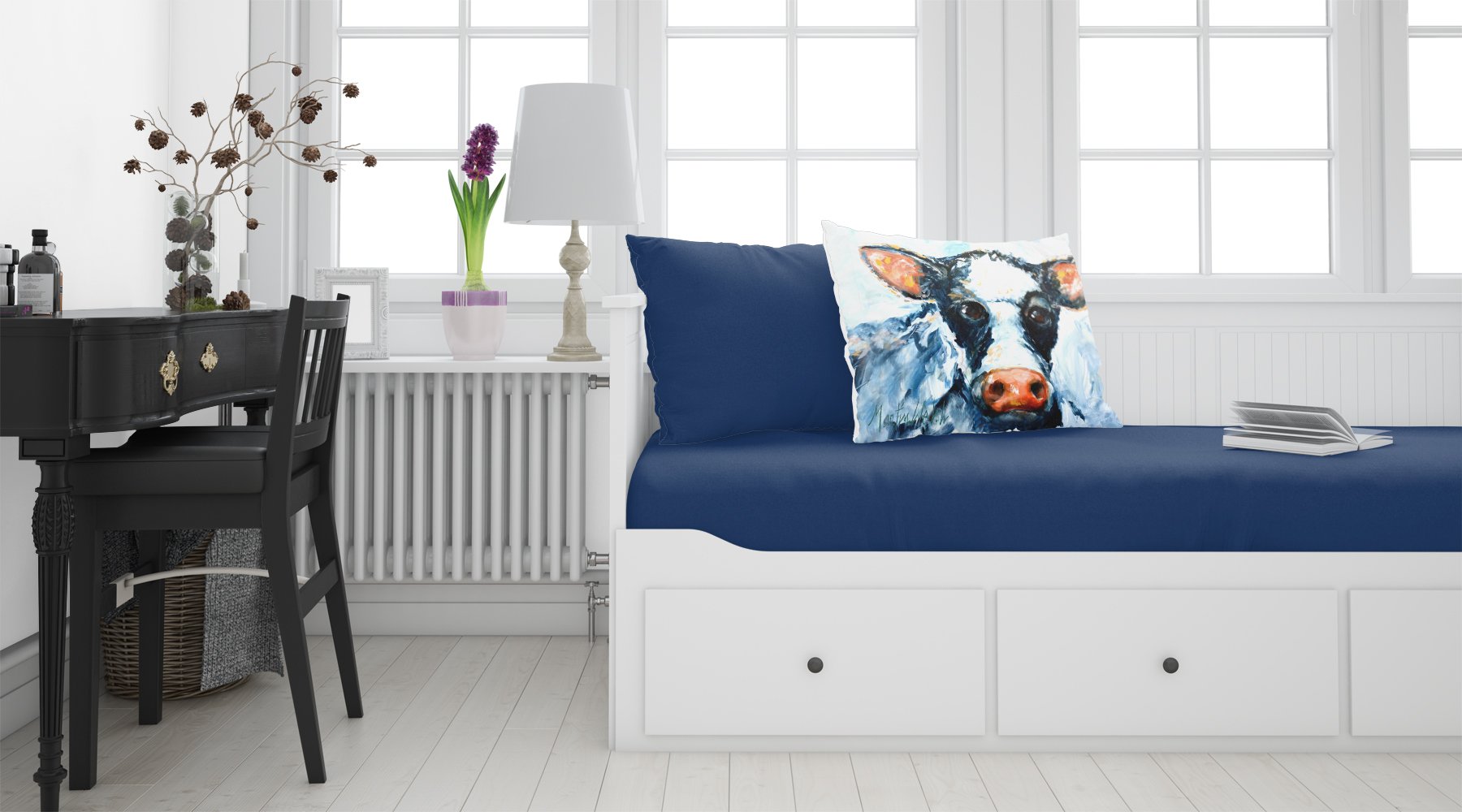 Cow Lick Black and White Cow Standard Pillowcase Lightweight Super Soft Easy Care Decorative Artwork Pillowcase, Standard