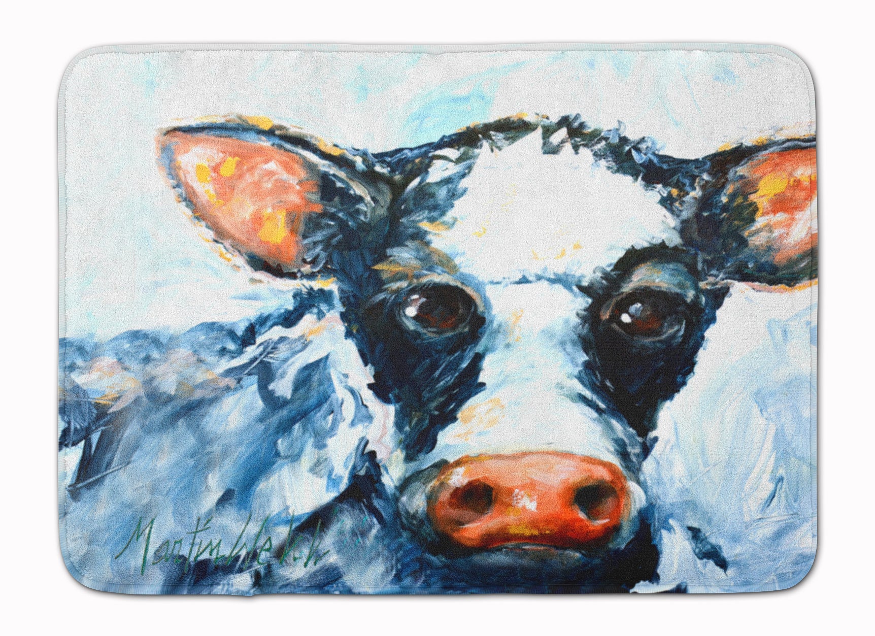 Cow Lick Black and White Cow Memory Foam Kitchen Mat Machine Washable Anti-Fatigue Cushion Comfort Bath or Kitchen Rug