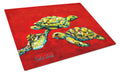 Drifting Home Turtles Cutting Board Tempered Glass Kitchen Cutting Surface, Heat Resistant Chopping, Non-Slip Feet, Food Prep & Serving