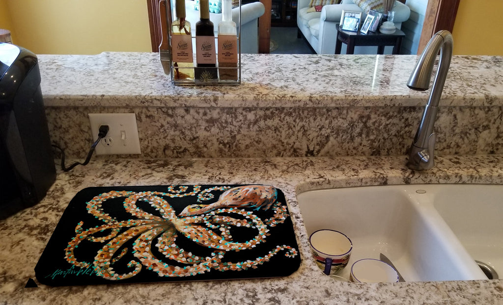 Eye On You Octopus Dish Drying Mat Absorbent Dish Drying Mat Pad for Kitchen Counter Dish Drainer Mat for Countertop, 14 x 21", Multicolor