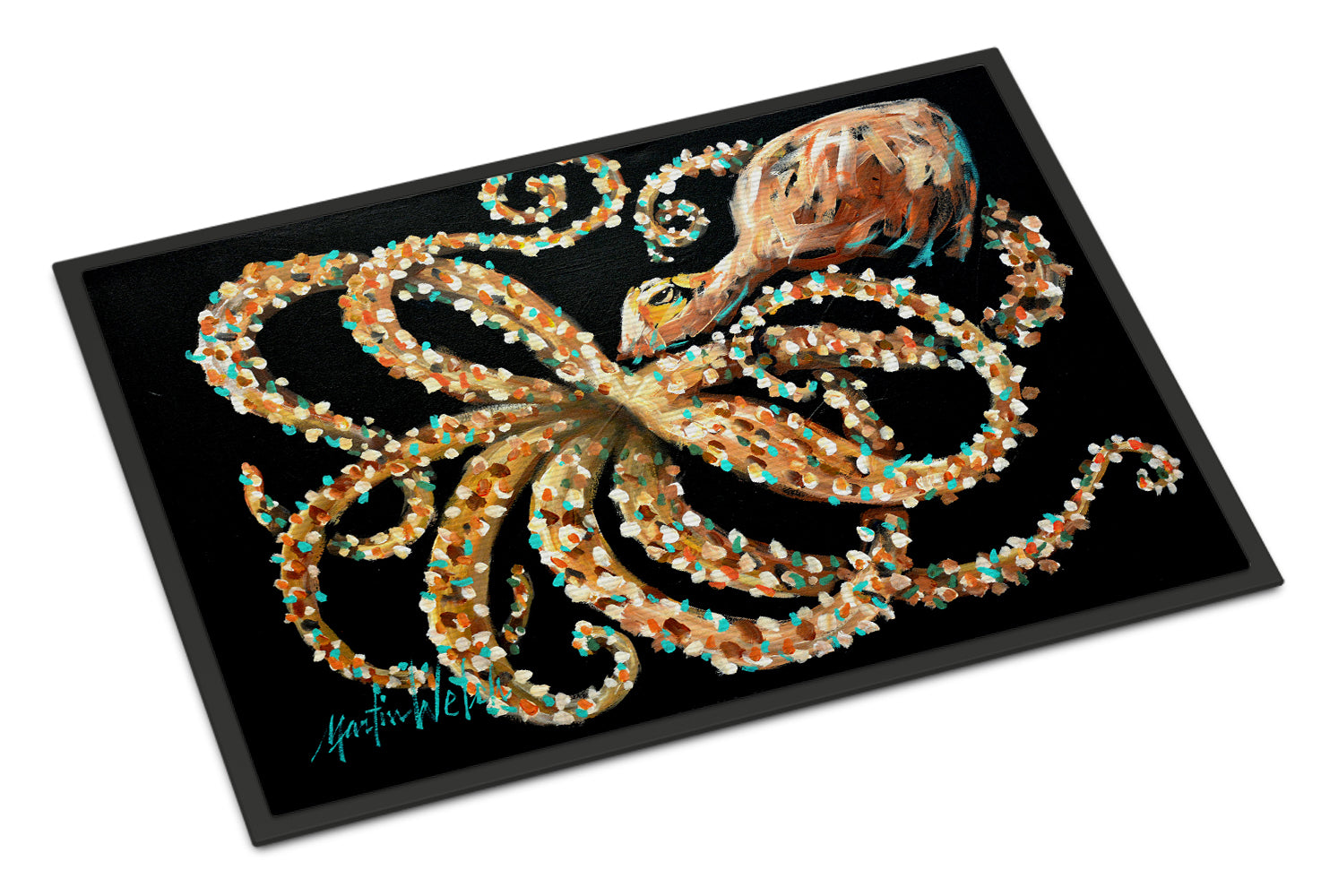 Eye On You Octopus Doormat Indoor Outdoor 18H X 27W Front Door Mat Rugs for Entryway, Non Slip Washable
