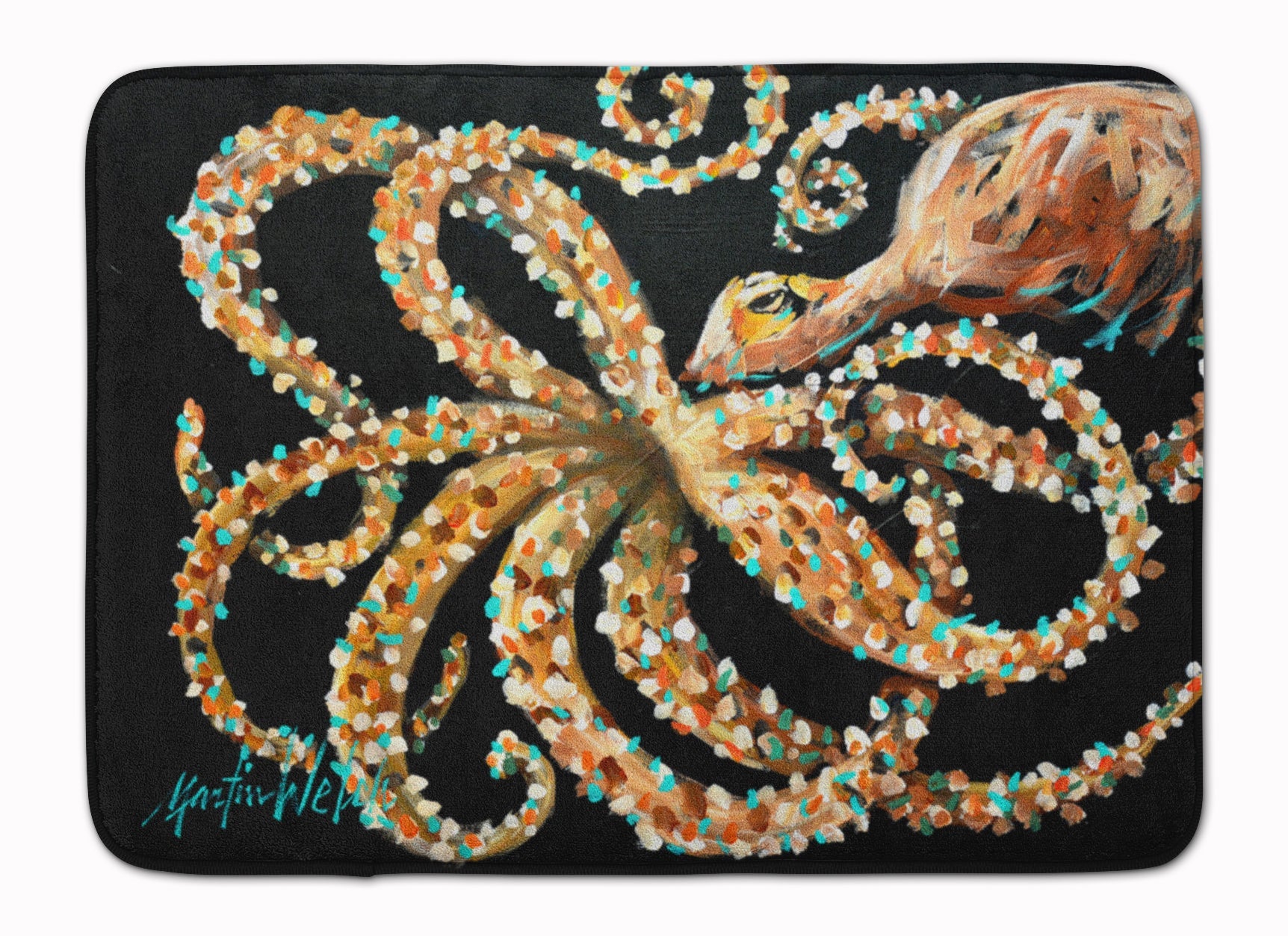 Eye On You Octopus Memory Foam Kitchen Mat Machine Washable Anti-Fatigue Cushion Comfort Bath or Kitchen Rug