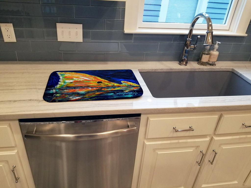 Flipper Red Fish Dish Drying Mat Absorbent Dish Drying Mat Pad for Kitchen Counter Dish Drainer Mat for Countertop, 14 x 21", Multicolor