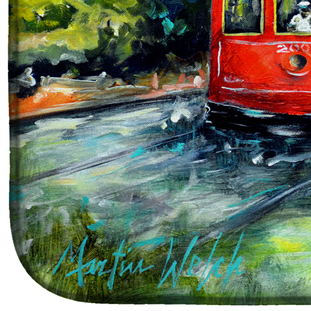 Little Red Street Car Dish Drying Mat Absorbent Dish Drying Mat Pad for Kitchen Counter Dish Drainer Mat for Countertop, 14 x 21", Multicolor