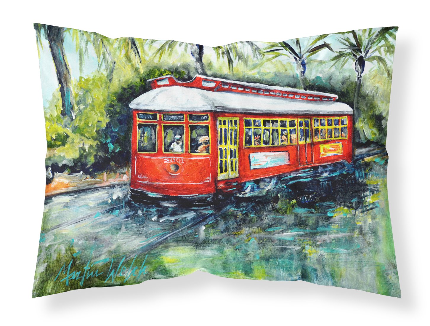 Little Red Street Car Standard Pillowcase Lightweight Super Soft Easy Care Decorative Artwork Pillowcase, Standard