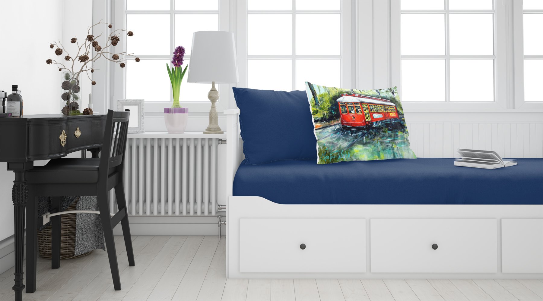 Little Red Street Car Standard Pillowcase Lightweight Super Soft Easy Care Decorative Artwork Pillowcase, Standard