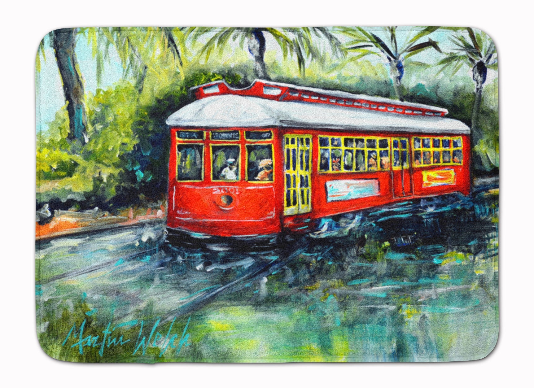 Little Red Street Car Memory Foam Kitchen Mat Machine Washable Anti-Fatigue Cushion Comfort Bath or Kitchen Rug