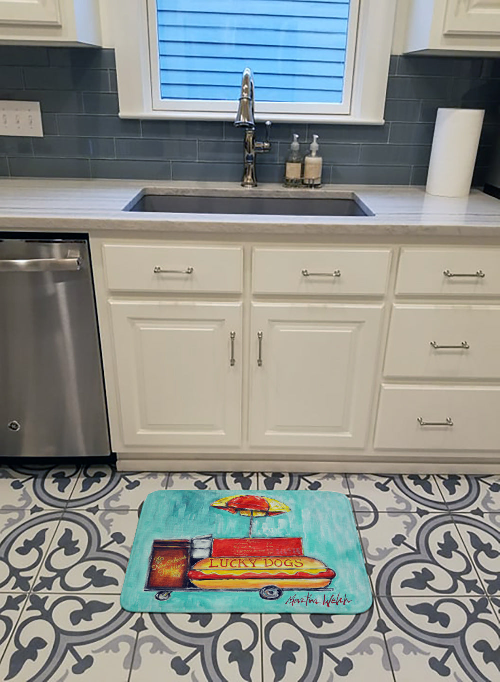 Lucky Dog for Me Memory Foam Kitchen Mat Machine Washable Anti-Fatigue Cushion Comfort Bath or Kitchen Rug
