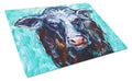 Moo Cow Cutting Board Tempered Glass Kitchen Cutting Surface, Heat Resistant Chopping, Non-Slip Feet, Food Prep & Serving