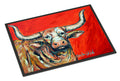 See Red Longhorn Cow Doormat Indoor Outdoor 18H X 27W Front Door Mat Rugs for Entryway, Non Slip Washable