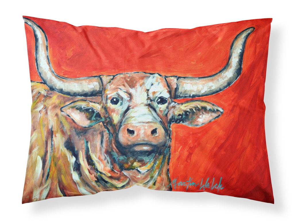 See Red Longhorn Cow Standard Pillowcase Lightweight Super Soft Easy Care Decorative Artwork Pillowcase, Standard