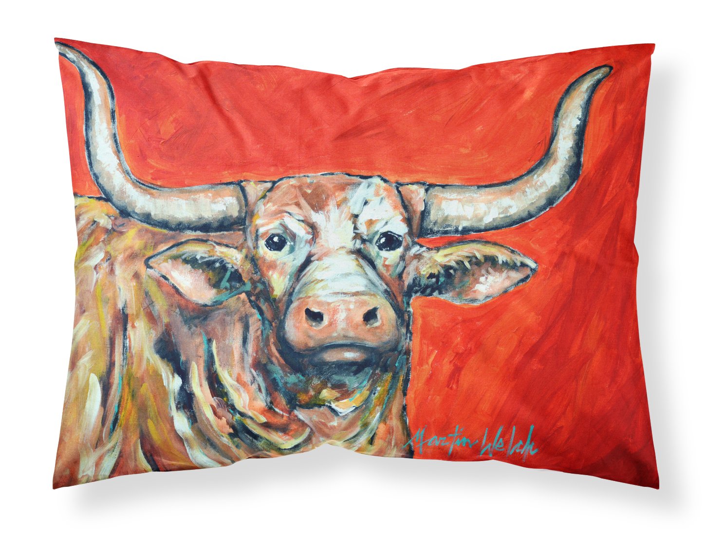 See Red Longhorn Cow Standard Pillowcase Lightweight Super Soft Easy Care Decorative Artwork Pillowcase, Standard