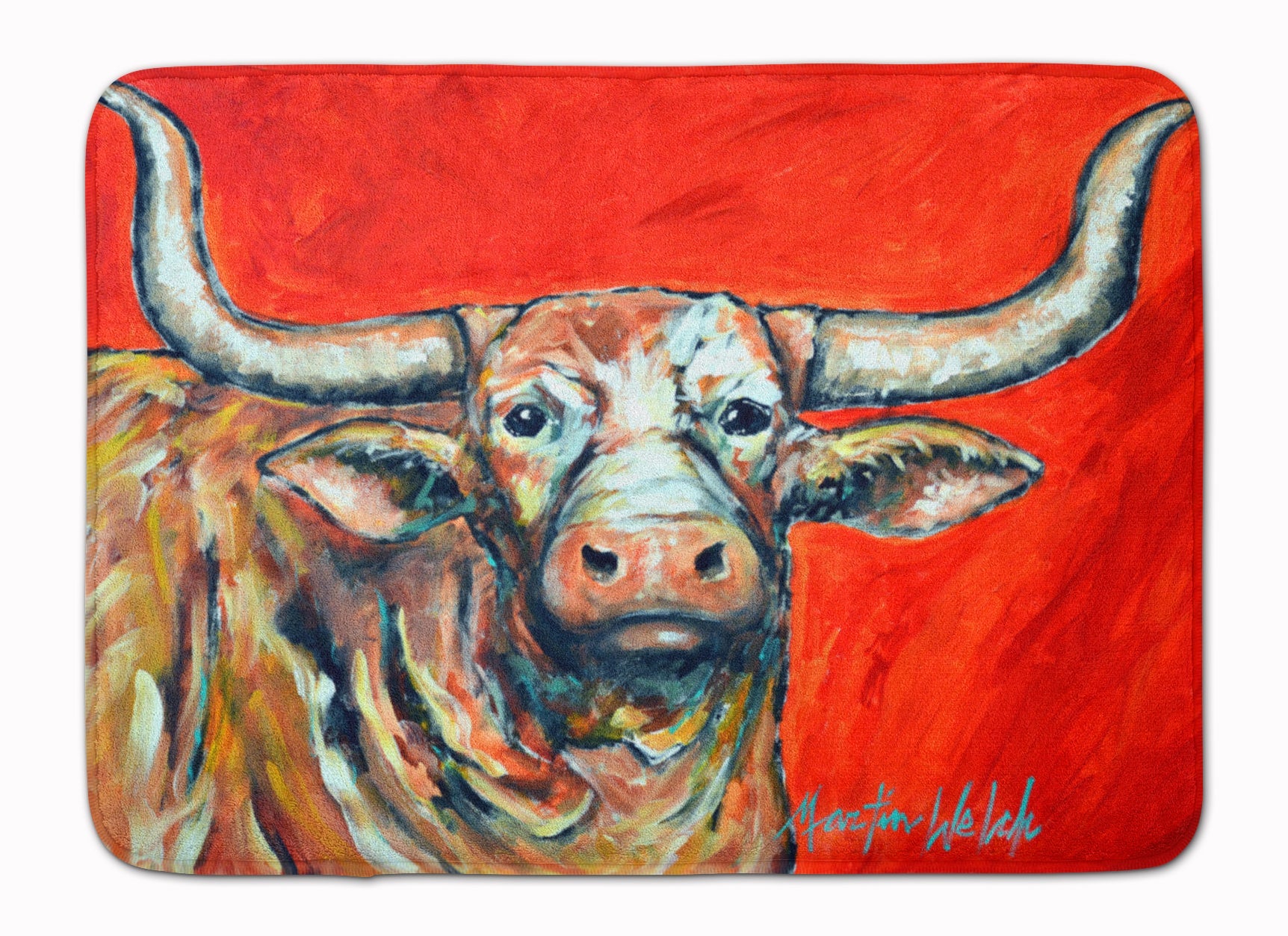 See Red Longhorn Cow Memory Foam Kitchen Mat Machine Washable Anti-Fatigue Cushion Comfort Bath or Kitchen Rug