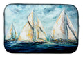 The Last Mile Sail boats Dish Drying Mat Absorbent Dish Drying Mat Pad for Kitchen Counter Dish Drainer Mat for Countertop, 14 x 21", Multicolor