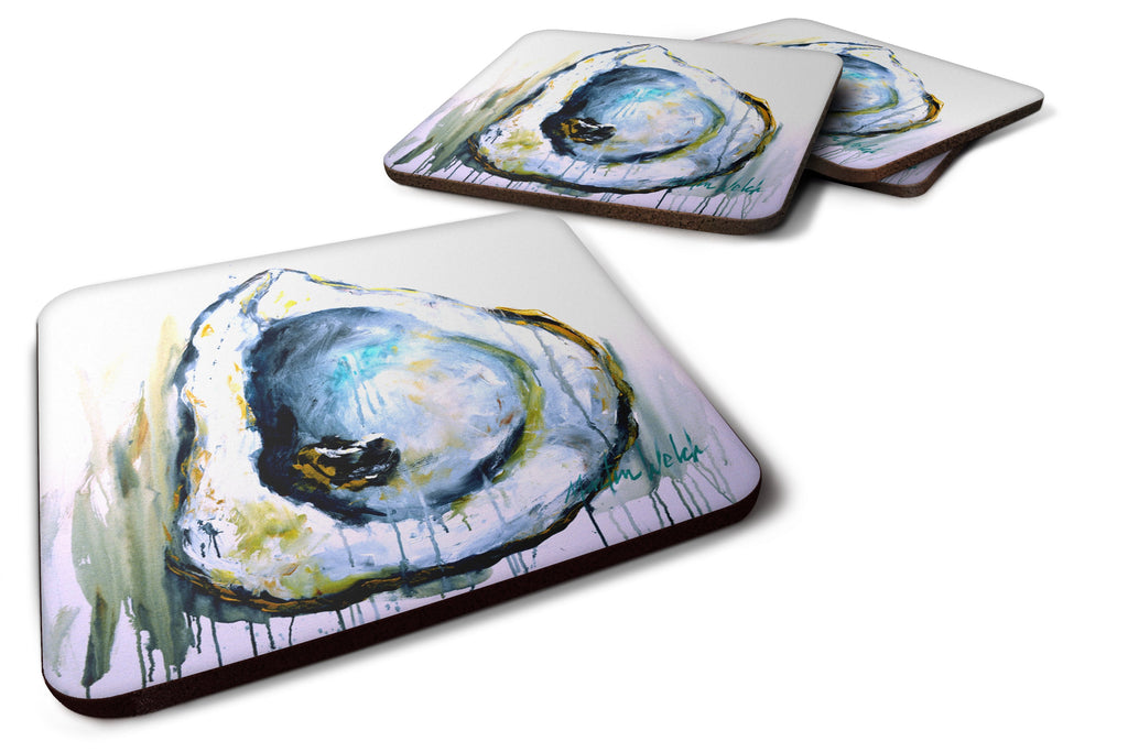 Aqua Sand Oyster Foam Coasters Set of 4 Cup Coasters for Indoor Outdoor, Tabletop Protection, Anti Slip, Mouse pad Material