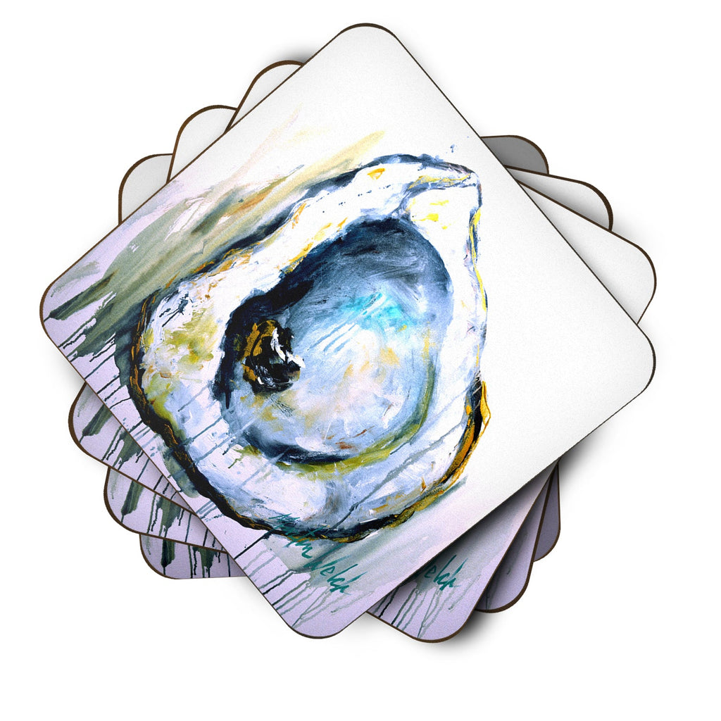 Aqua Sand Oyster Foam Coasters Set of 4 Cup Coasters for Indoor Outdoor, Tabletop Protection, Anti Slip, Mouse pad Material