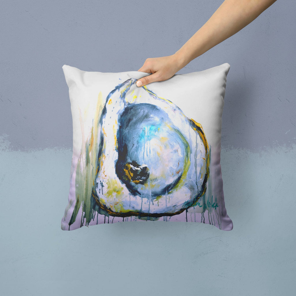 Aqua Sand Oyster Decorative Throw Pillow 14x14 Indoor Outdoor Accent Cushion, Fabric Cover with Insert for Sofa, Bed, Porch & Living Room