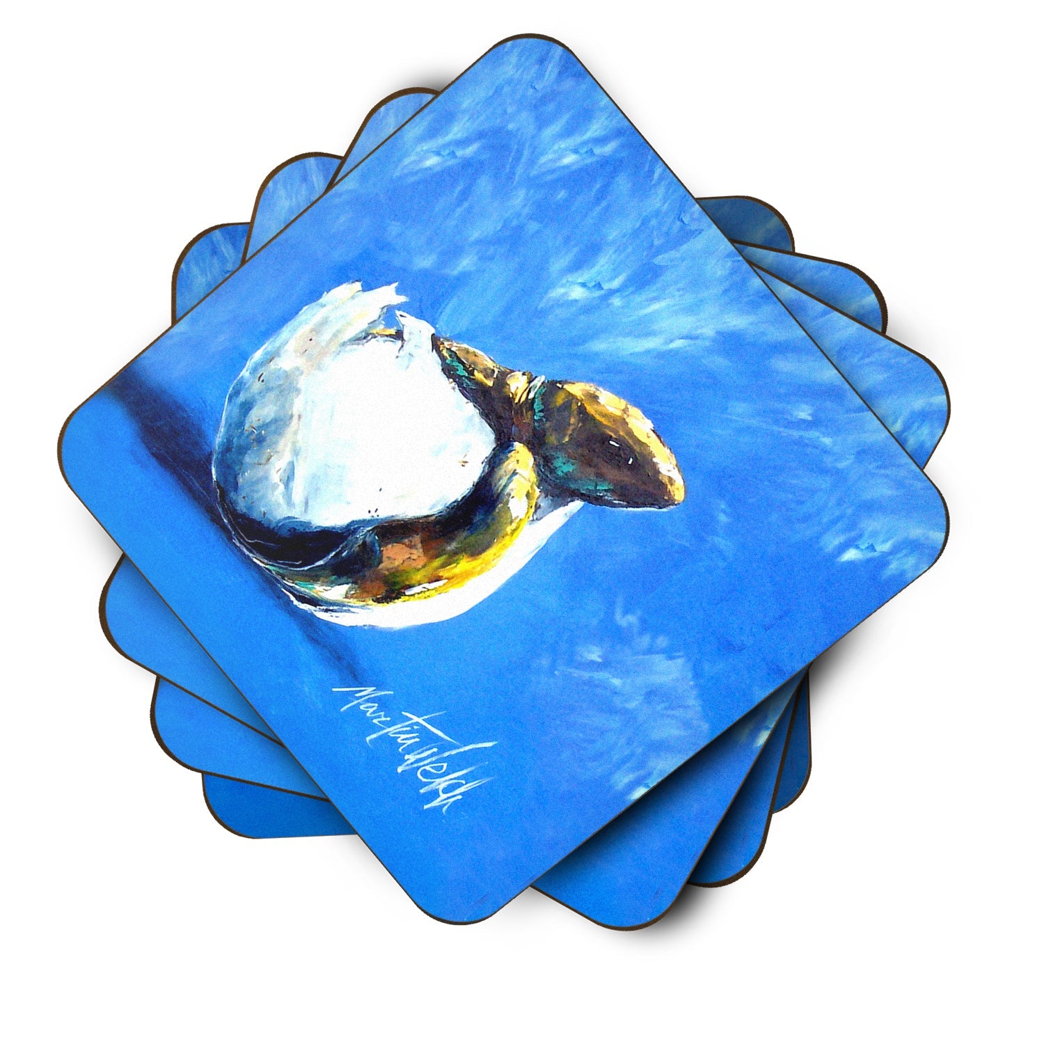 Baby Turtle Foam Coasters Set of 4 Cup Coasters for Indoor Outdoor, Tabletop Protection, Anti Slip, Mouse pad Material