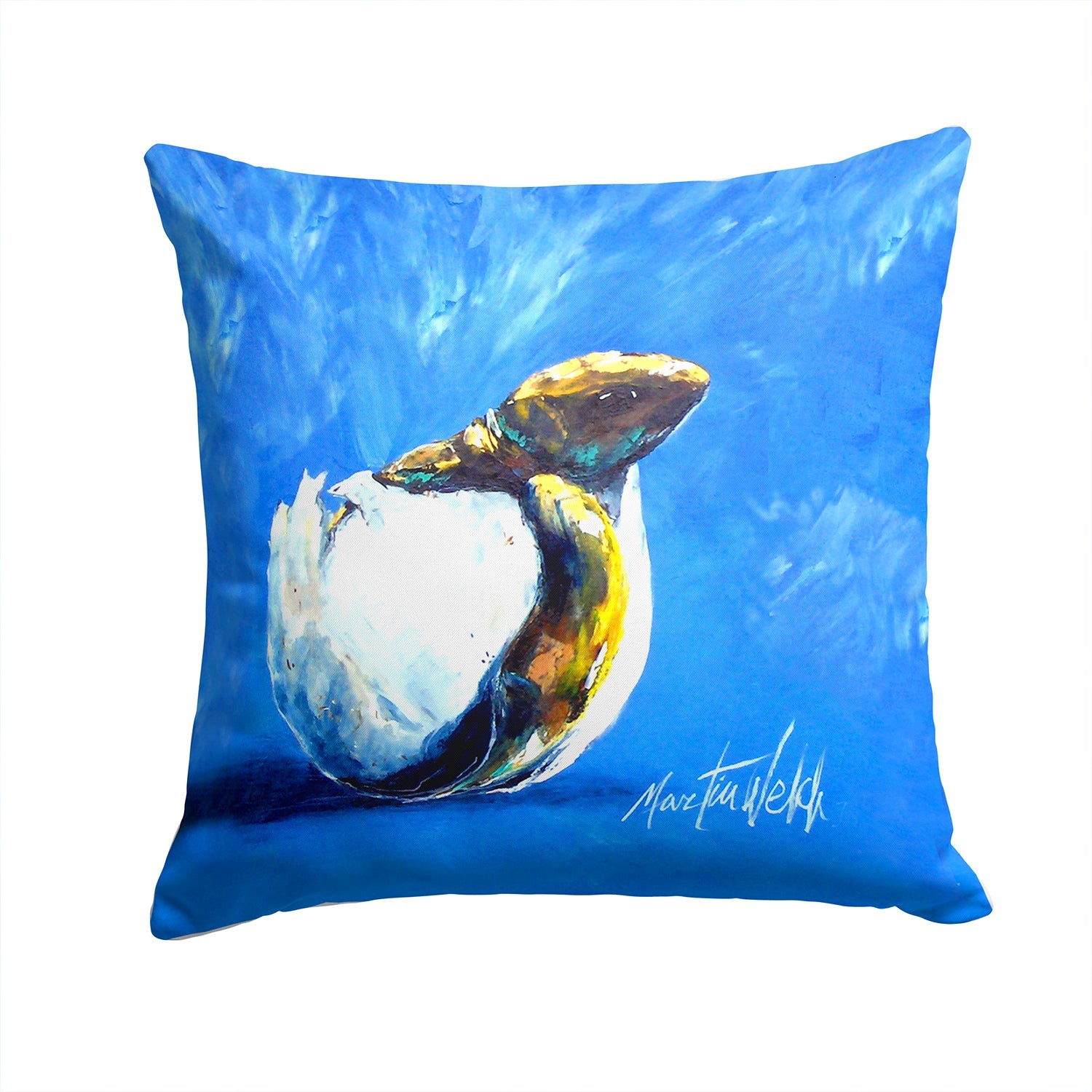 Baby Turtle Decorative Throw Pillow 14x14 Indoor Outdoor Accent Cushion, Fabric Cover with Insert for Sofa, Bed, Porch & Living Room