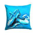 Ballet Shoes Aqua Blue Decorative Throw Pillow 14x14 Indoor Outdoor Accent Cushion, Fabric Cover with Insert for Sofa, Bed, Porch & Living Room