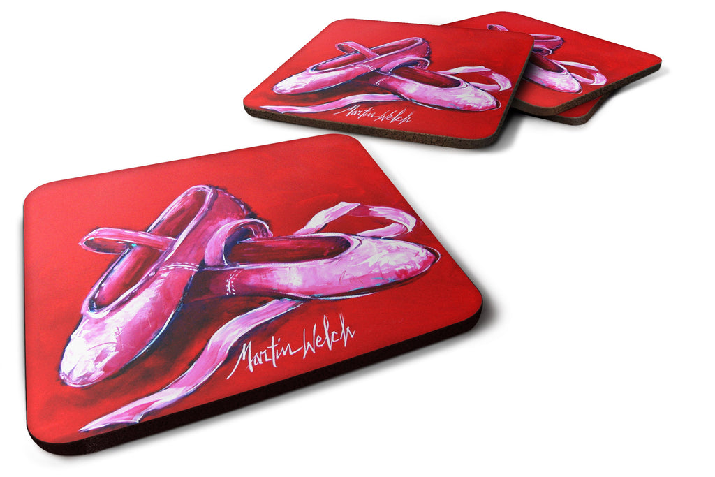 Ballet Shoes Red Foam Coasters Set of 4 Cup Coasters for Indoor Outdoor, Tabletop Protection, Anti Slip, Mouse pad Material