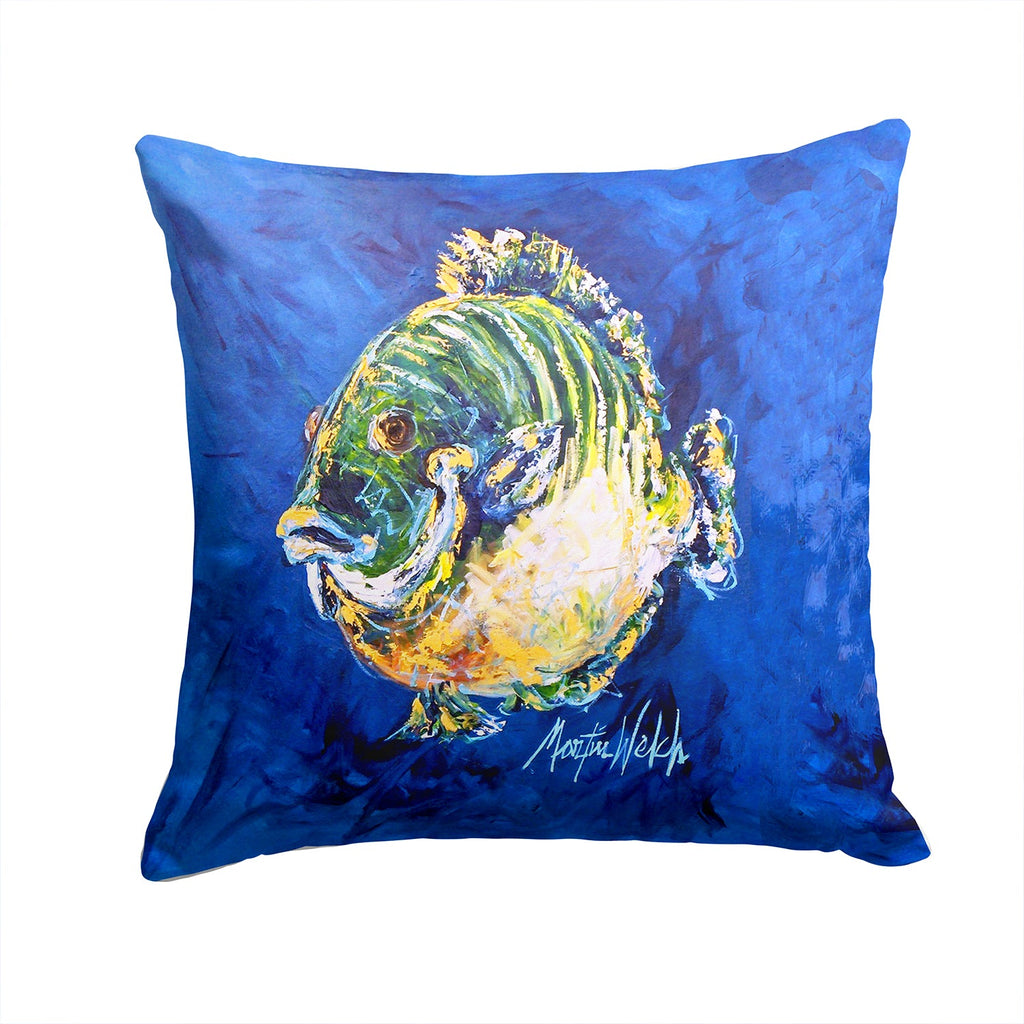 Blue Gill Decorative Throw Pillow 14x14 Indoor Outdoor Accent Cushion, Fabric Cover with Insert for Sofa, Bed, Porch & Living Room