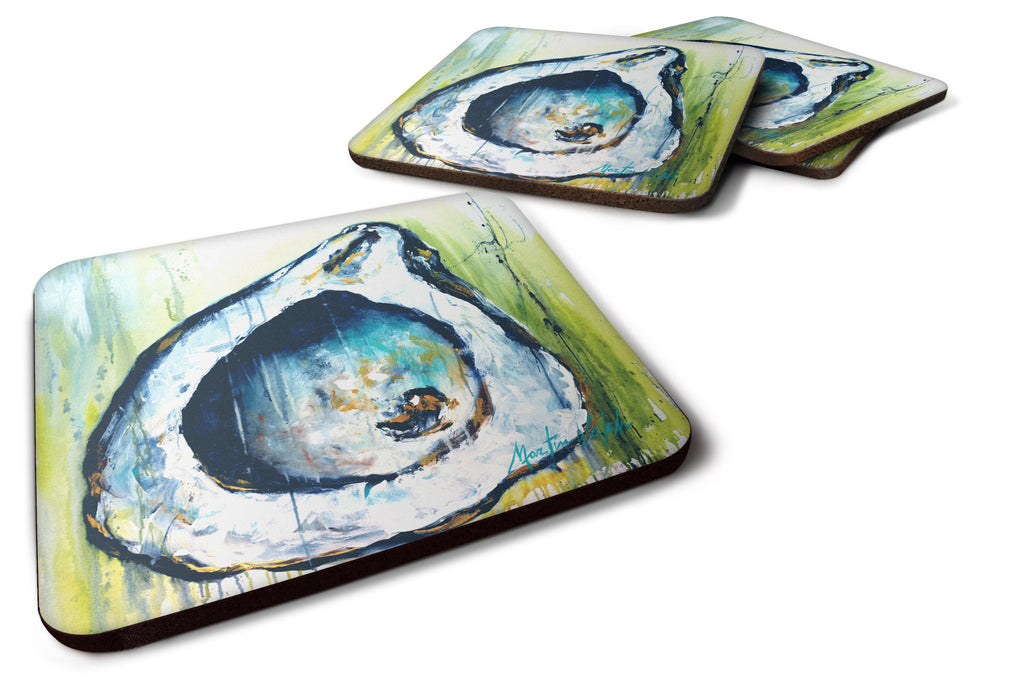 Blue Rock Oyster Foam Coasters Set of 4 Cup Coasters for Indoor Outdoor, Tabletop Protection, Anti Slip, Mouse pad Material