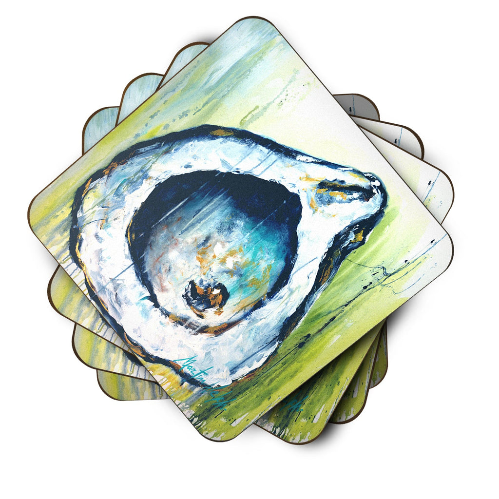 Blue Rock Oyster Foam Coasters Set of 4 Cup Coasters for Indoor Outdoor, Tabletop Protection, Anti Slip, Mouse pad Material
